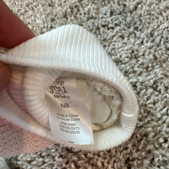 Baby Girl Knit Booties sock Slippers -Pink and white sparkle size Newborn - Picture 6 of 6